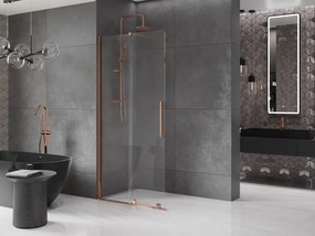 Mexen Velar, posuvné dvere do otvoru typ Walk-In 110 cm, 8mm číre sklo, ružové zlato, 871-110-000-03-60