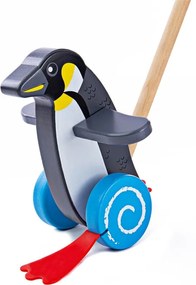 Dřevěný jezdící tučňák PENGUIN černý
