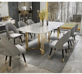 LUCIEN JEDÁLENSKÝ STÔL MRAMOR + ZLATÉ NOHY 180 cm