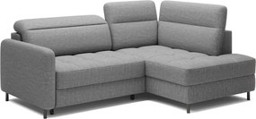 Sivá zamatová rozkladacia/s úložným priestorom rohová pohovka (pravý roh/do L) Barea – ELTAP