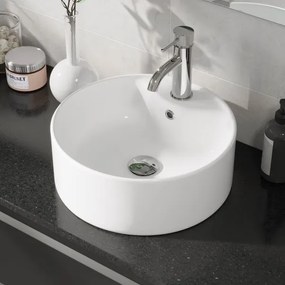 BATH DELUXE 06-038-09-11-00 - Umývadlo na dosku VIKEDAL Ø 38 cm keramika/biela