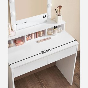 Toaletný stolík so zrkadlom a žiarovkami SONGMICS RDT114W01