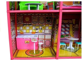 LEAN Toys Villa Veľký domček pre bábiky 6 izieb Nábytok Príslušenstvo 128 el.