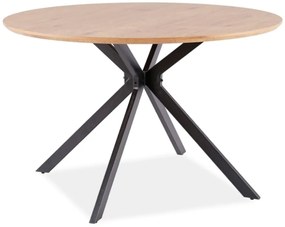 Dubový jedálenský stôl s čiernymi nohami ASTER 120x120