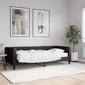 Denná posteľ s matracom čierna 90x190 cm látka 3196572