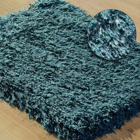 Lurexový tyrkysový koberec do kúpelne