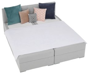Boxspringová posteľ 160x200, svetlosivá, FERATA KOMFORT