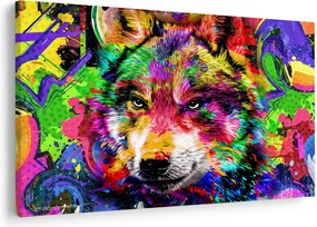 Obraz - Vlk s graffiti (90x60 cm)