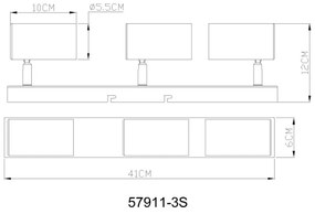 Globo 57911-3S - Bodové svietidlo ROBBY 3xGU10/25W/230V