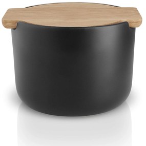 Eva Solo Kameninová dóza na soľ Black / Oak 400 ml