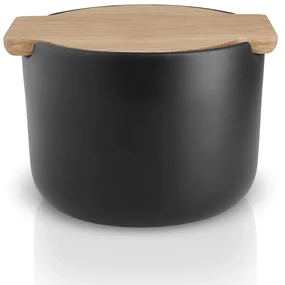 Eva Solo Kameninová dóza na soľ Black / Oak 400 ml