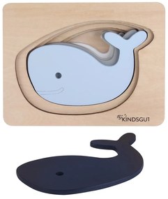 Drevené vkladacie puzzle Whale – Kindsgut