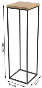 Stojan na kvety BASICLOFT 80x24 čierna/hnedá