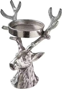 OH MY DEER Svietnik na stĺpovú sviečku - strieborná