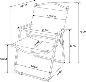 MI Kempingová stolička DREVO 78