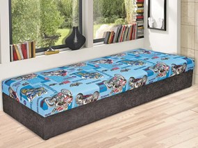 Posteľ Hurikán 80x200 cm, šedá/modrá