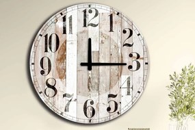 ASG, BRUNO drevené okrúhle hodiny vo vintage štýle