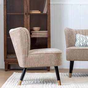 Béžové ženilkové kreslo Glam – Ixia