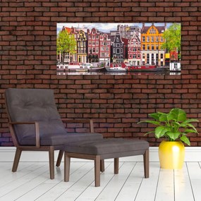 Obraz - Amsterdam, tanečné domy (120x50 cm)