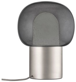 Hliníková LED stolová lampa v striebornej farbe so skleneným tienidlom (výška 32 cm) Iris – Blomus