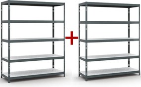 Policový regál 1+1 ZADARMO, 1966x1600x600 mm, nosnosť 350 kg