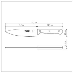 Kuchynský nôž Tramontina Polywood 15cm - červený