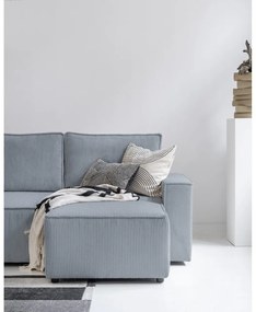 Svetlosivá menčestrová rozkladacia rohová pohovka (variabilná) Brave Dave – Miuform