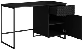 Písací stôl Asha 120 cm - čierny mat / čierne nohy