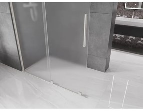 Mexen Velar, sprchová zástena s posuvnými dverami Walk-in 160 x 200 cm, 8mm sklo námraza, brúsená oceľ, 871-160-000-33-97