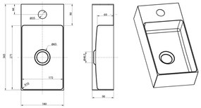 Sapho - Závesné umývadlo AURUM 36,5x18 cm matné medené