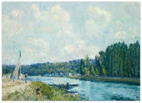Sklenený obraz - Alfred Sisley, The Banks of the Oise, reprodukcia (70x50 cm)