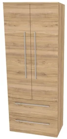Mereo, Mereo Bino, kúpeľňová skrinka vysoká 163 cm, dvojitá, Multidecor, Orech Pacifik prírodný, MER-CN699OPP2