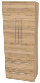 Mereo, Mereo Bino, kúpeľňová skrinka vysoká 163 cm, dvojitá, Multidecor, Orech Pacifik prírodný, MER-CN699OPP2