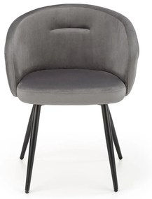 Sivá zamatová stolička LANGS 430