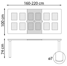 Rozkladací stôl Nardi Libeccio 160-220 cm biely