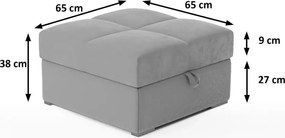 AKCIA Tmavomodrý taburet ZENOVA s úložným priestorom 65x65 cm II. akosť