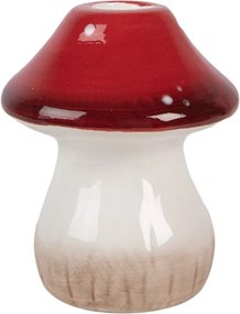 Keramický svietnik muchotrávka na úzku sviečku - Ø 9*10 cm