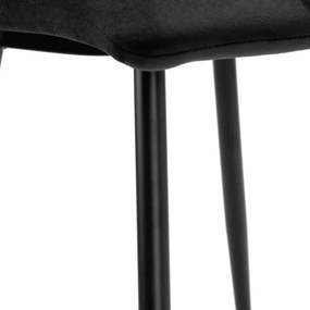 Jedálenská stolička DENVER zamatová, čierna