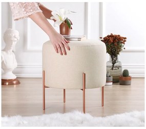 Krémový taburet Copper – Artie