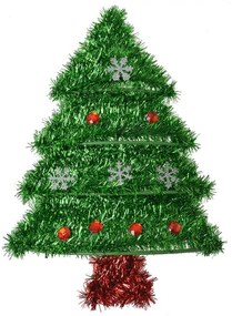 Nástenná dekorácia vianočný stromček zelený plast - 25*3*35 cm