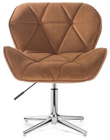 LuxuryForm DESIGN Stolička MILANO VELUR na striebornom  kríži - hnedá