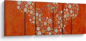 Obraz - Oranžový les (s hodinami) (90x30 cm)