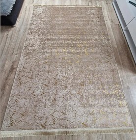 Moderný koberec Parys v béžovo-zlatej farbe s nízkym vlasom Rozmer: 50x80 cm