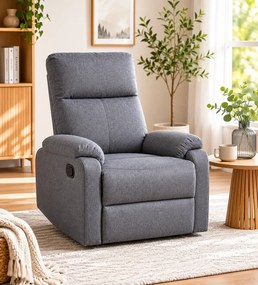 LuxuryForm DESIGN Televízne kreslo CARLOS s polohovaním - sivé