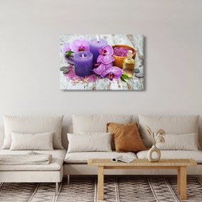Obraz orchideí a sviečok (90x60 cm)