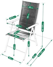 Skladacie záhradné kreslá béžové - set 2 kusov