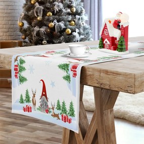 Dekorstudio Vianočný behúň s potlačou škriatkov UD404-887 Rozmer behúňa (šírka x dĺžka): 40x220cm