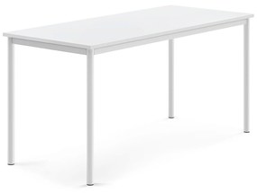 Stôl SONITUS, 1600x700x760 mm, HPL - biela, biela