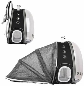 Purlov Prepravná taška batoh na prepravu mačky aj psíka rozkladacia čierna