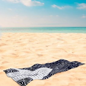 Tmavomodrá plážová osuška 90x180 cm Shark - DecoKing